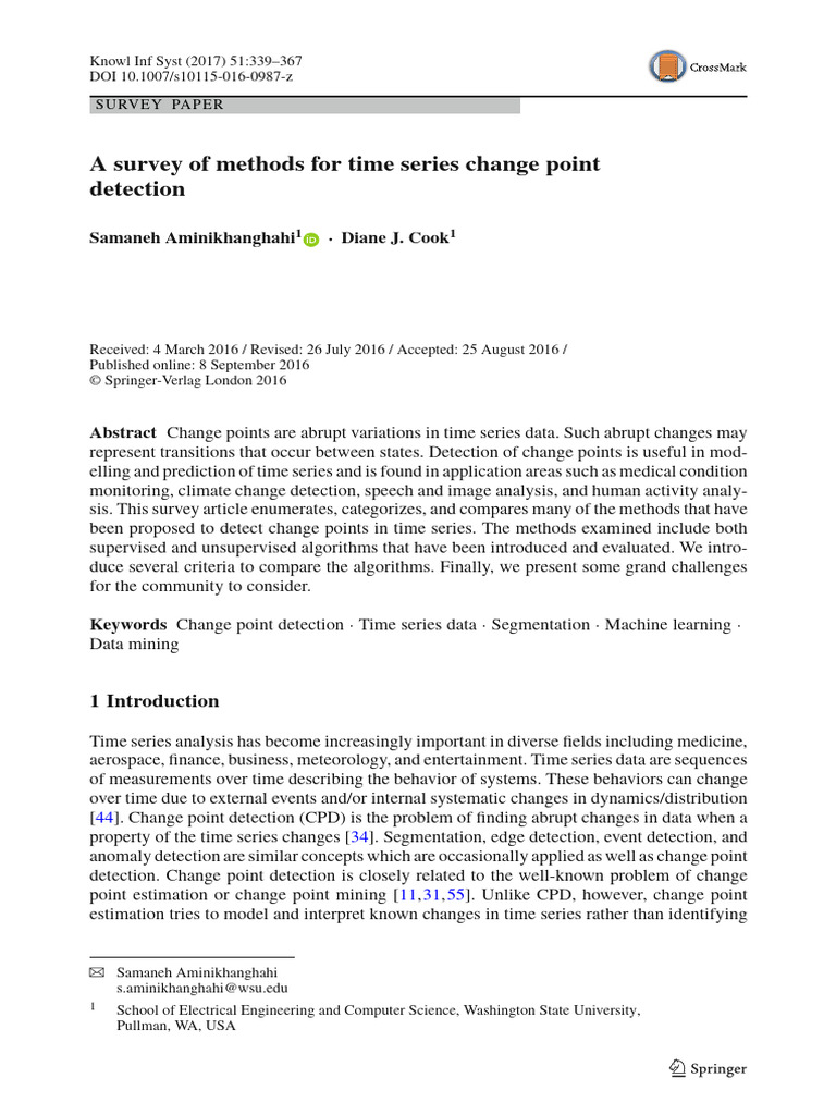 Methods for Time Series Change Point Detection | PDF | Time Series ...