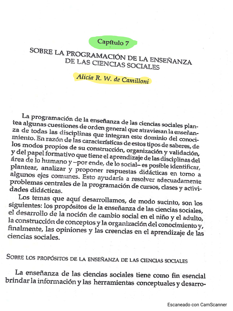 Cap. 7 - La enseñanaza de las Ciencias Sociales | PDF