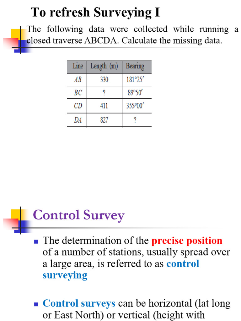 Control Surveying and Triangulation Techniques | PDF | Surveying | Area