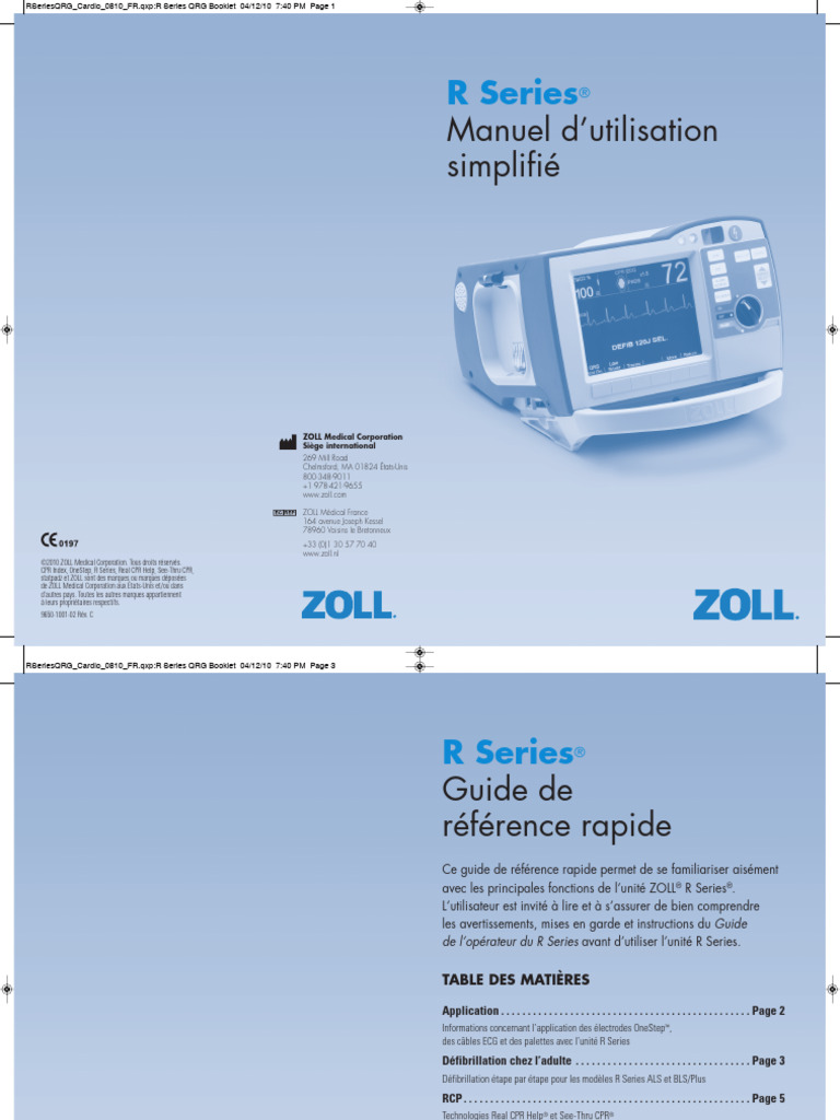 Guide rapide R Series® pour défibrillation | PDF | Réanimation cardio ...