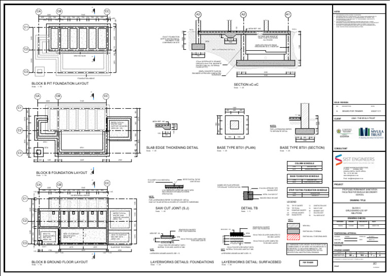 Block B Foundation Layout Details | PDF | Building Technology ...
