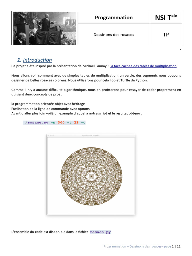 Dessin de rosaces avec Python Turtle | PDF | Python (Langage de ...