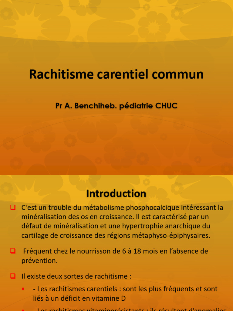 Rachitisme carentiel : causes et symptômes | PDF | Vitamine D
