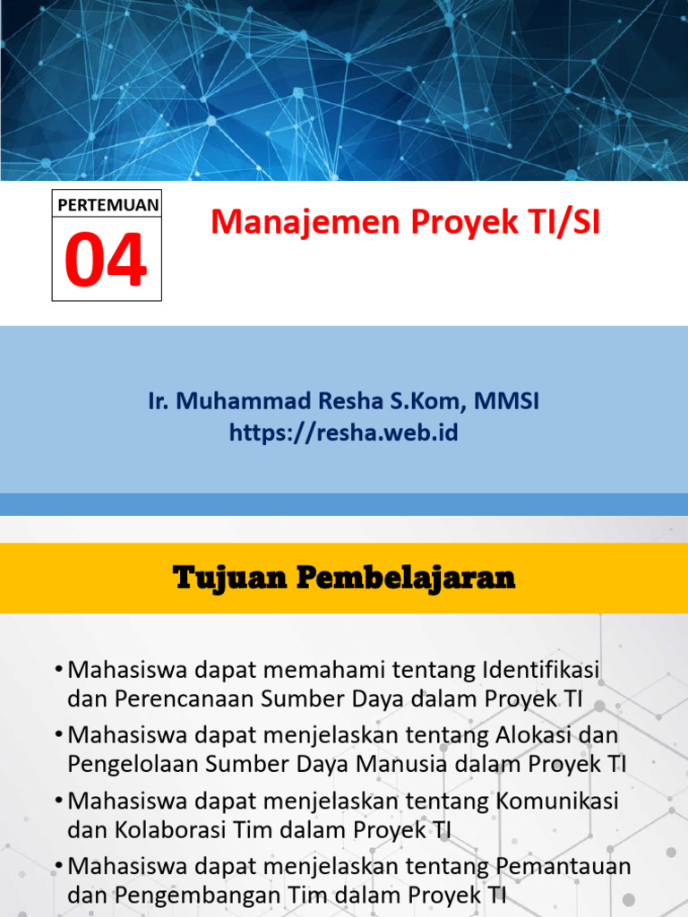 Manajemen Sumber Daya Proyek TI | PDF