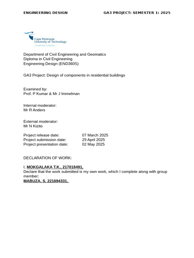 Residential Building Design Project 2025 | PDF | Beam (Structure ...