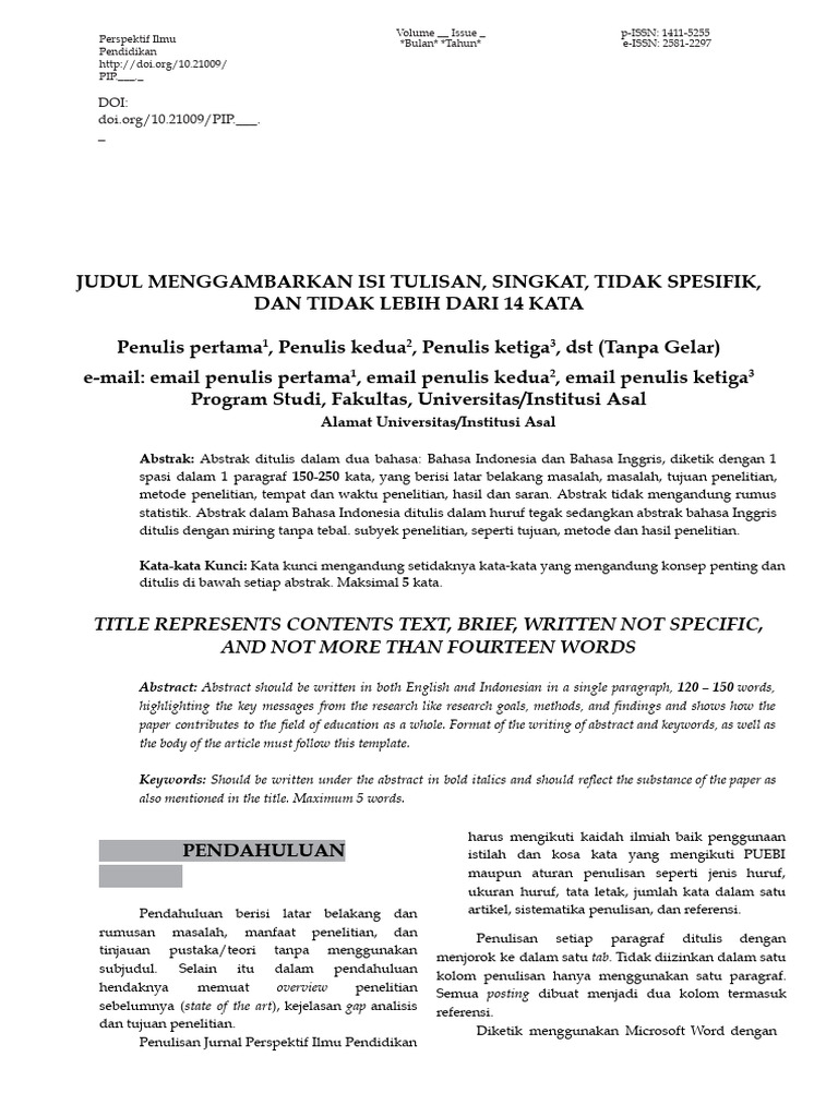 Panduan Penulisan Jurnal Pendidikan | PDF