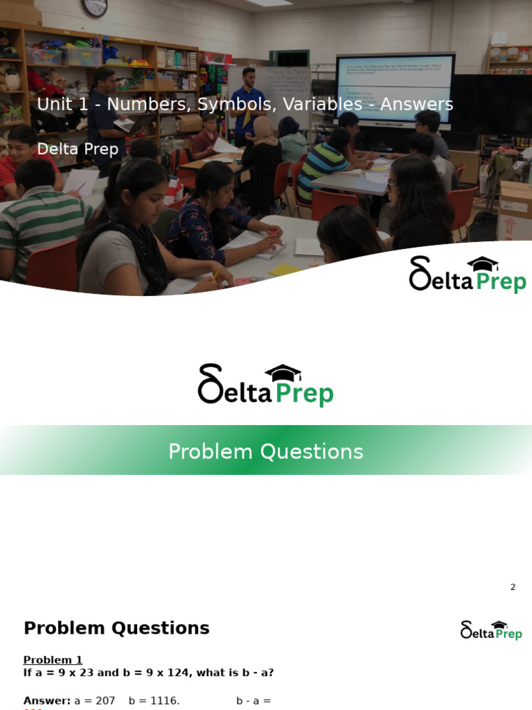 8th Grade Math Unit 1 - Introduction To Numbers - Answers | PDF ...