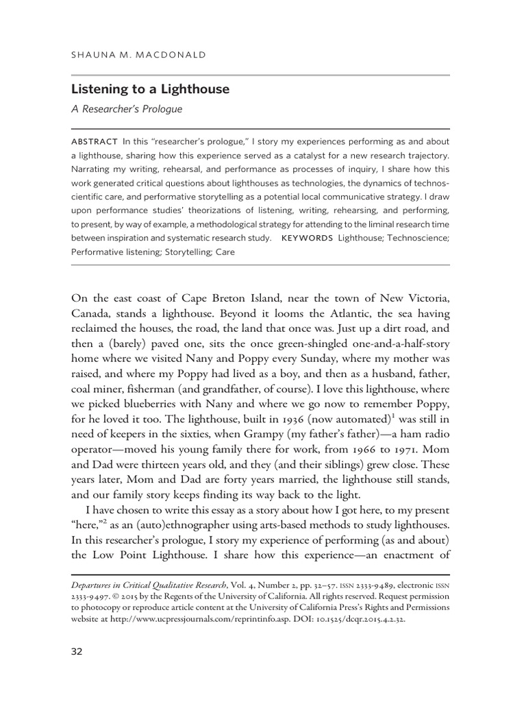 Exploring Lighthouses Through Performance | PDF | Storytelling | Narrative