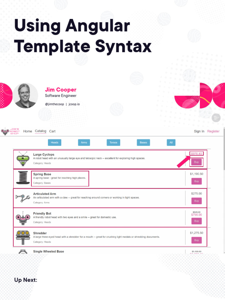 Using Angular Template Syntax Slides | PDF