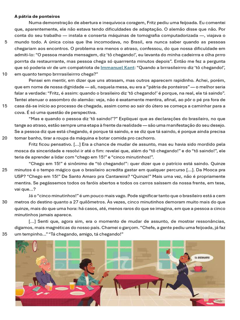 A Pontualidade na "Pátria de Ponteiros" | PDF