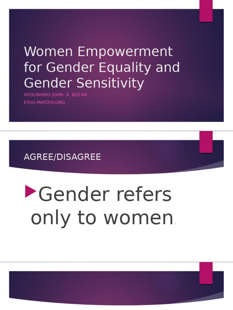 Women Empowerment for Gender Equality | PDF | Gender Equality | Gender ...