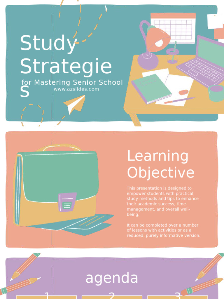 Study Strategies For Senior School Educational Presentation in Pastel ...