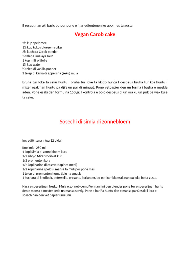 Resept Vegetal | PDF