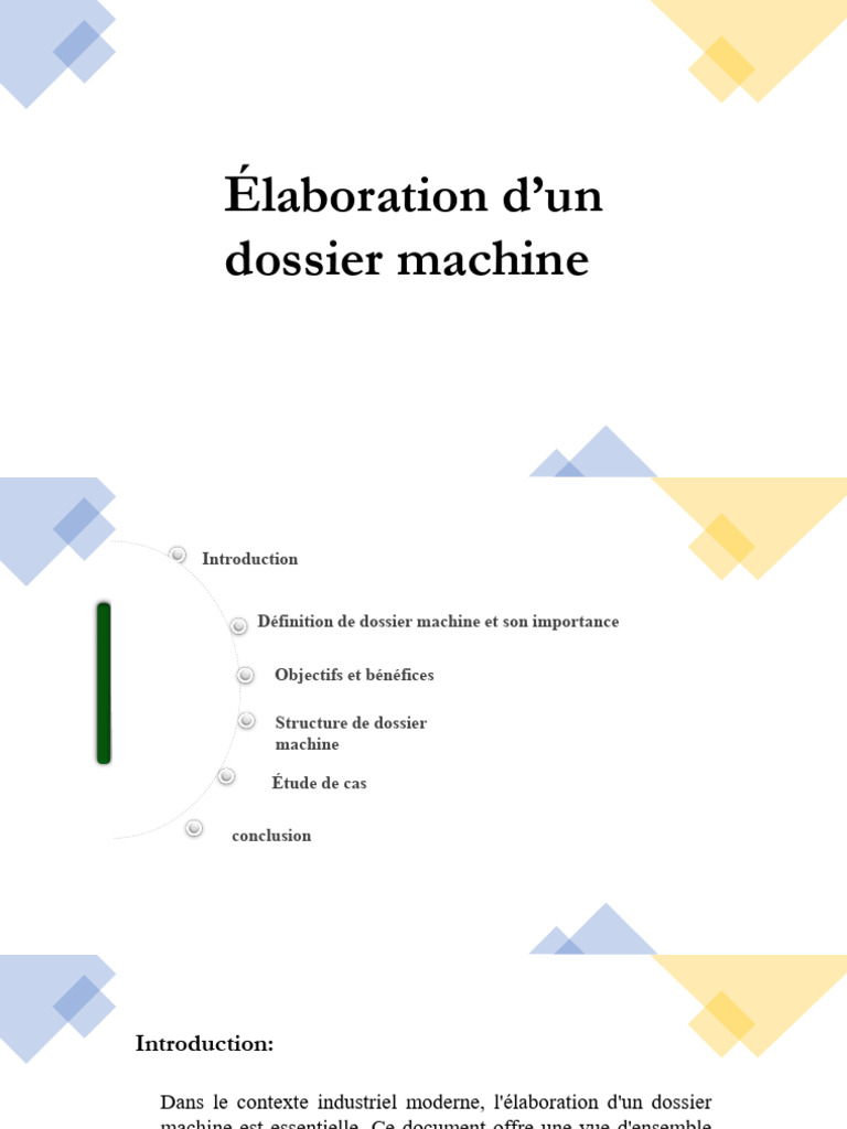 Élaboration d'un Dossier Machine Indispensable | PDF | Sécurité ...