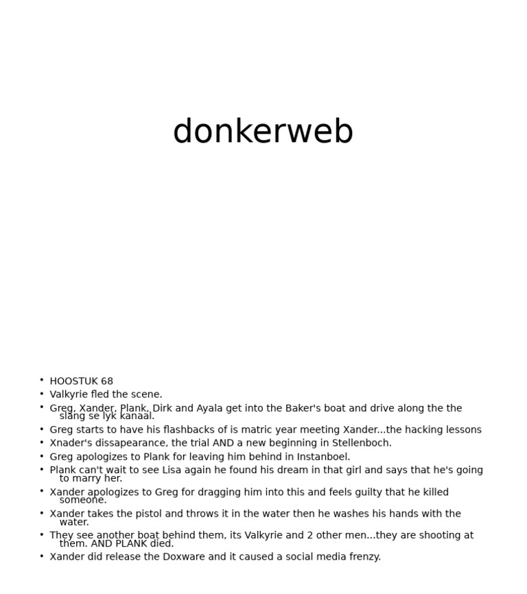 Dark Web Confrontation and Betrayal | PDF