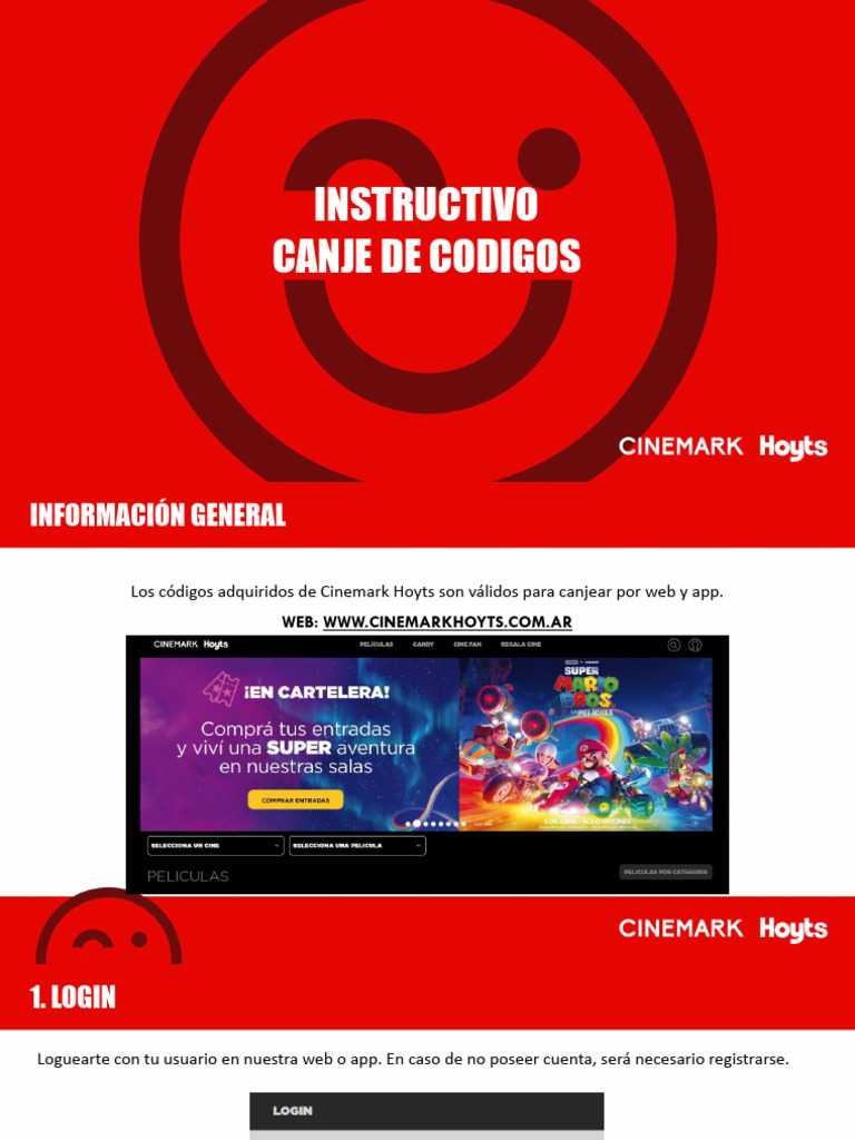 Canje de Códigos en Cinemark Hoyts | PDF