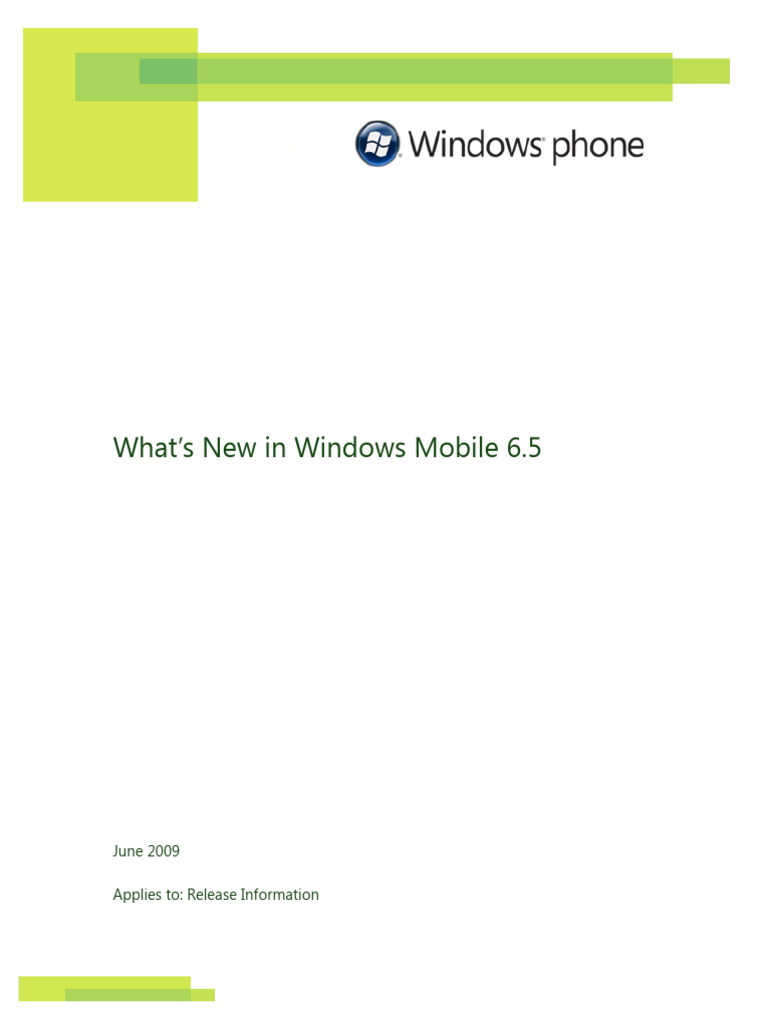 Whats New in WM65 | PDF | Internet Explorer | Virtual Private Network