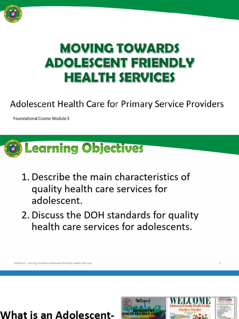 Module 3 - Moving Towards Adolescent Friendly Health Services | PDF ...