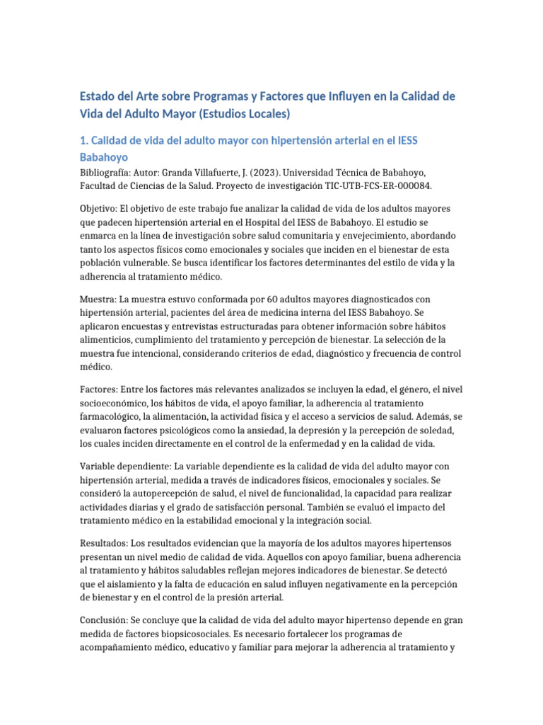 Calidad de Vida y Ejercicio en Adultos Mayores | PDF | Vejez | Adultos