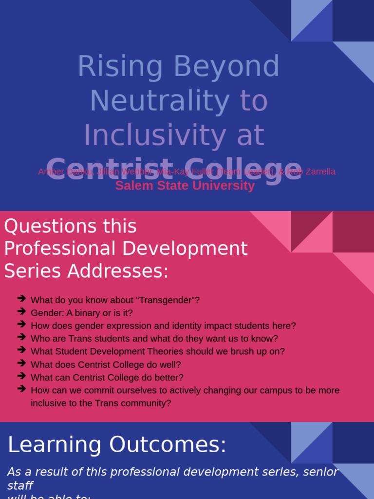 Enhancing Trans Inclusivity at Centrist College | PDF | Transgender ...