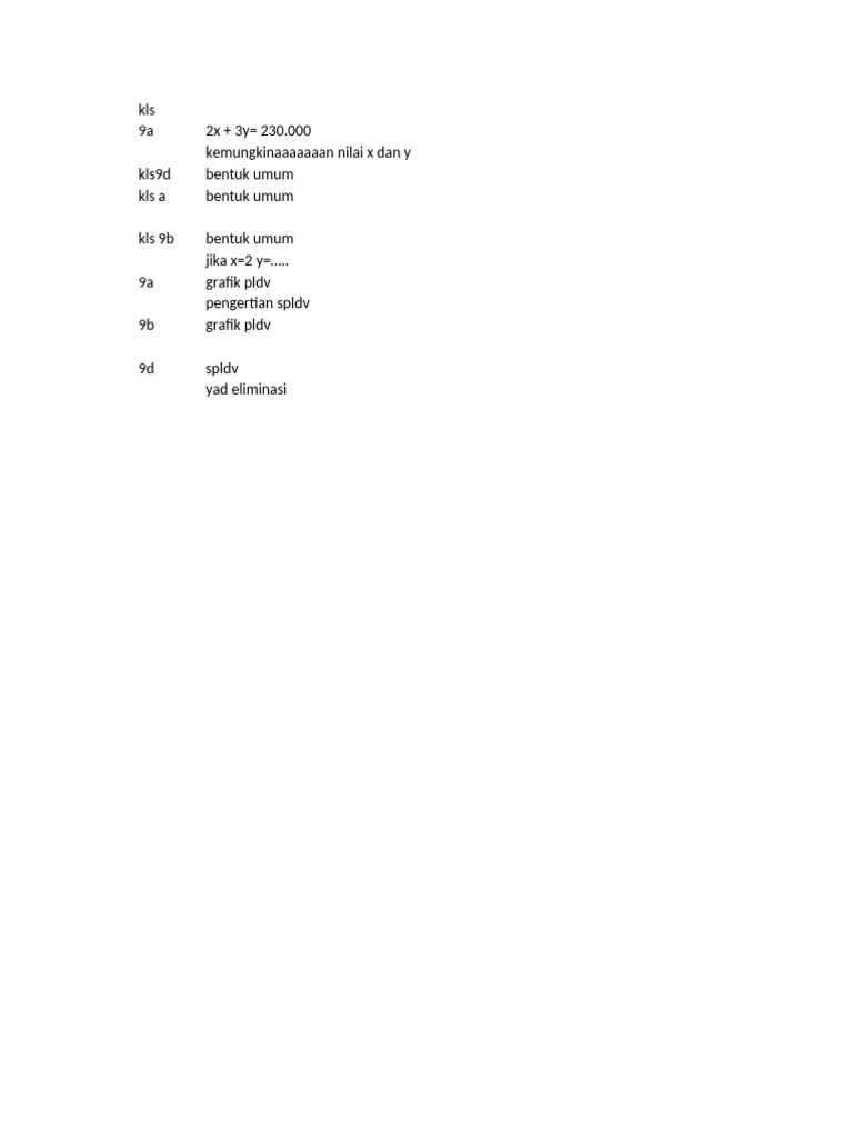 SPLDV dan Grafik PLDV Kelas 9 | PDF