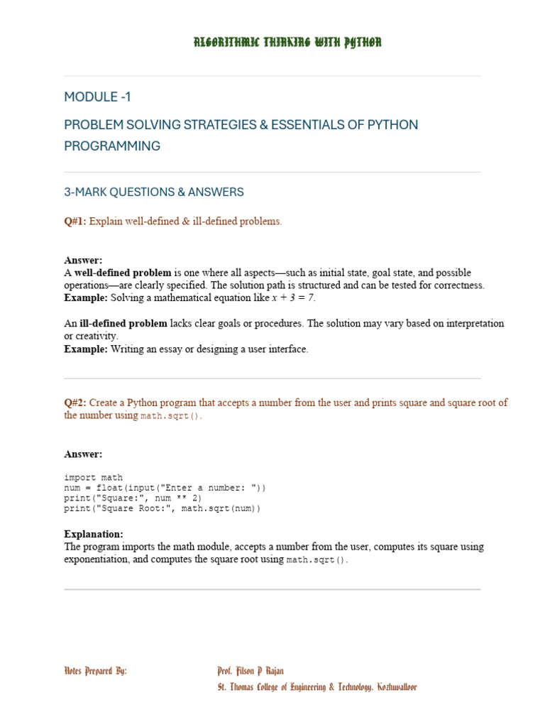 User Input for Mathematical Operations | PDF | Python (Programming ...