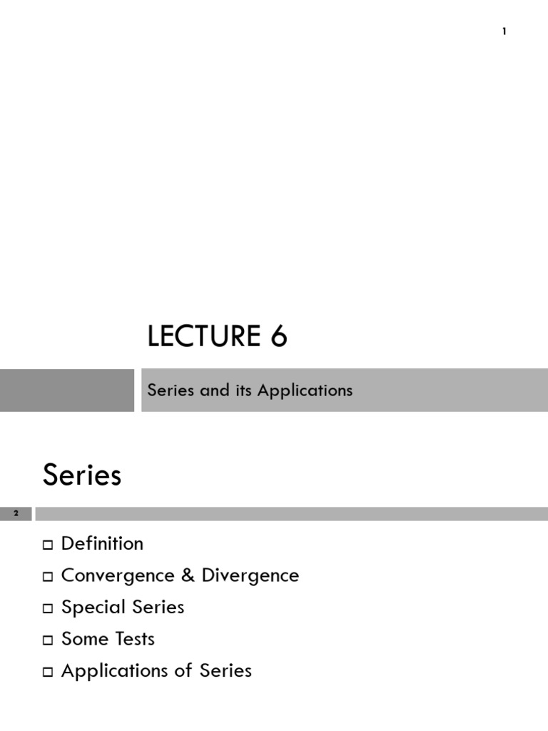 Ceb 2025 Lec 06 | PDF | Series (Mathematics) | Sequence