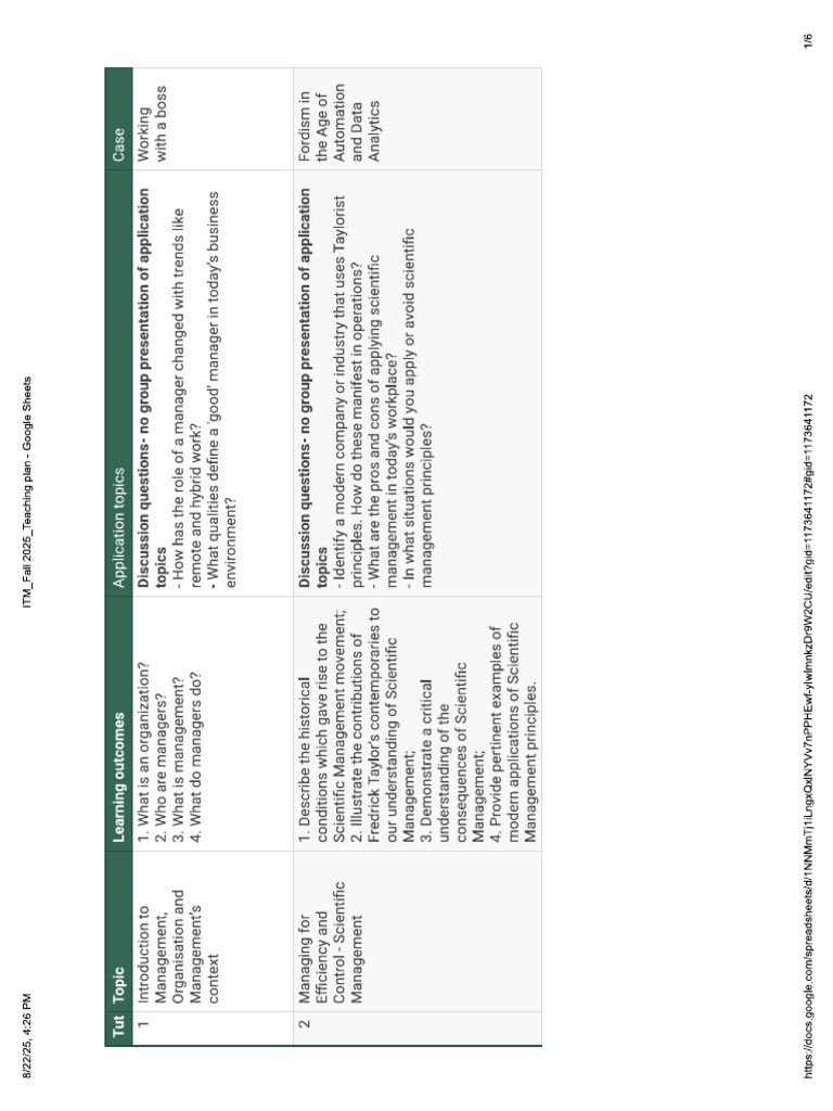 Teaching Plan for Tutorial Sessions (With Application Topics) | PDF