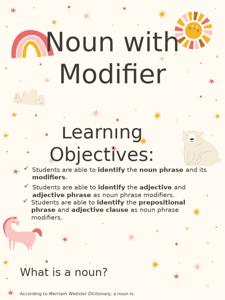 Understanding Noun Phrases and Modifiers | PDF | Noun | Adjective