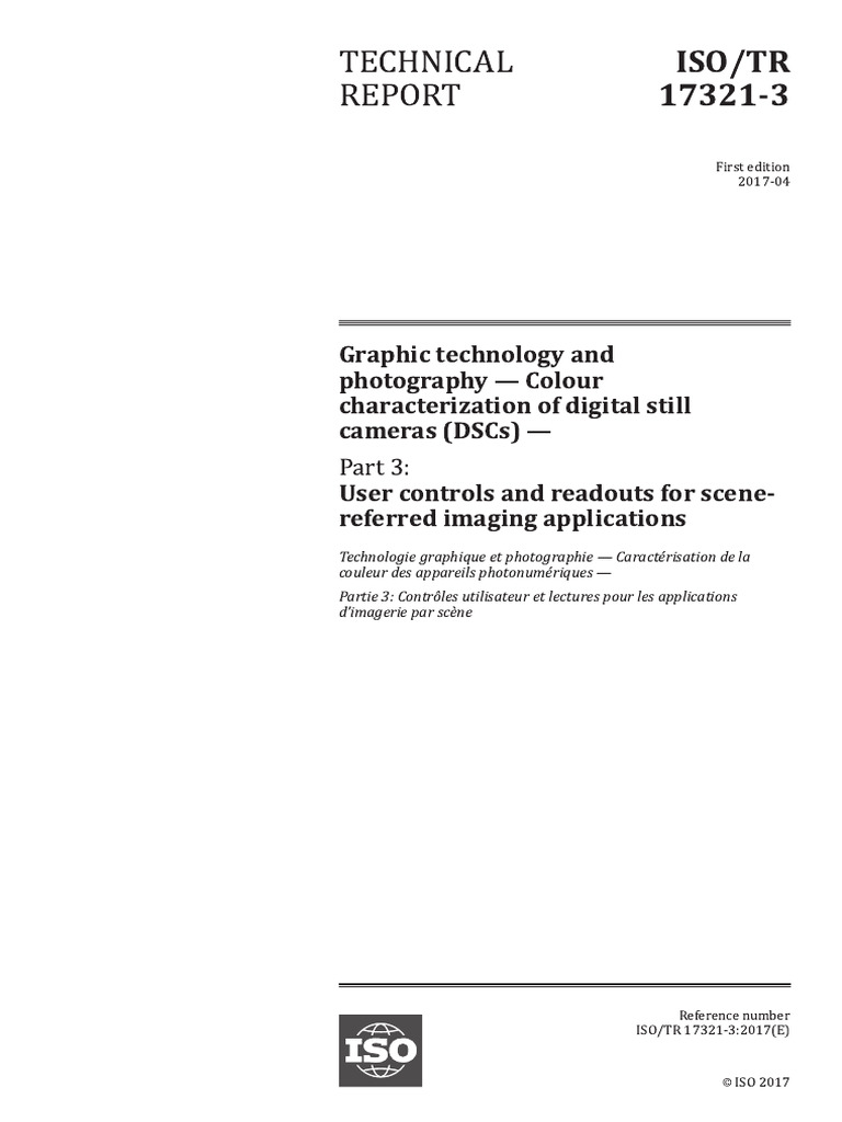 ISO 17321-3: User Controls for DSCs | PDF | Exposure (Photography ...