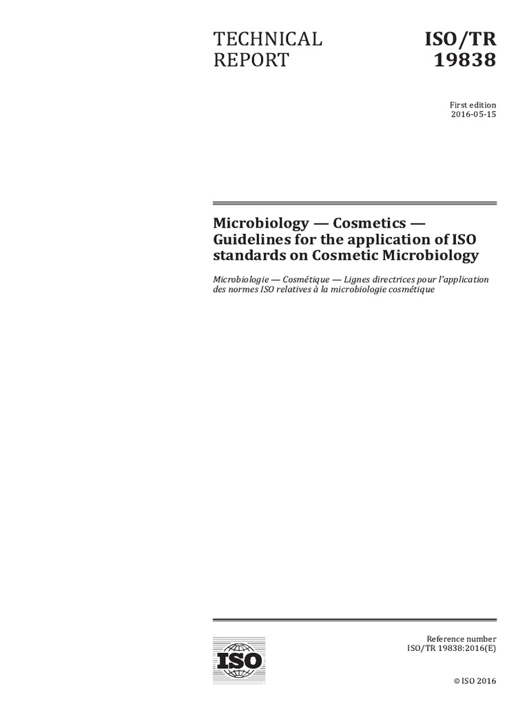 ISO 2016 Guidelines for Cosmetic Microbiology | PDF | Colony Forming ...