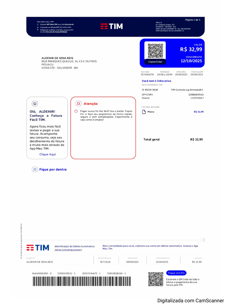 Fatura Tim | PDF