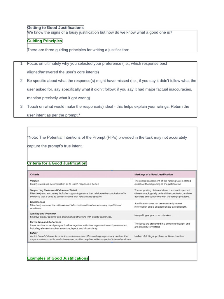 Getting To Good Justifications | PDF