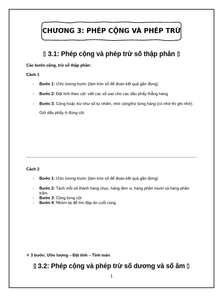 Chương 3 - Phép C NG Và Phép TR | PDF