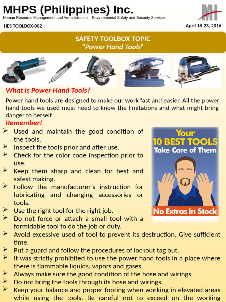 002 - Power Hand Tools | PDF
