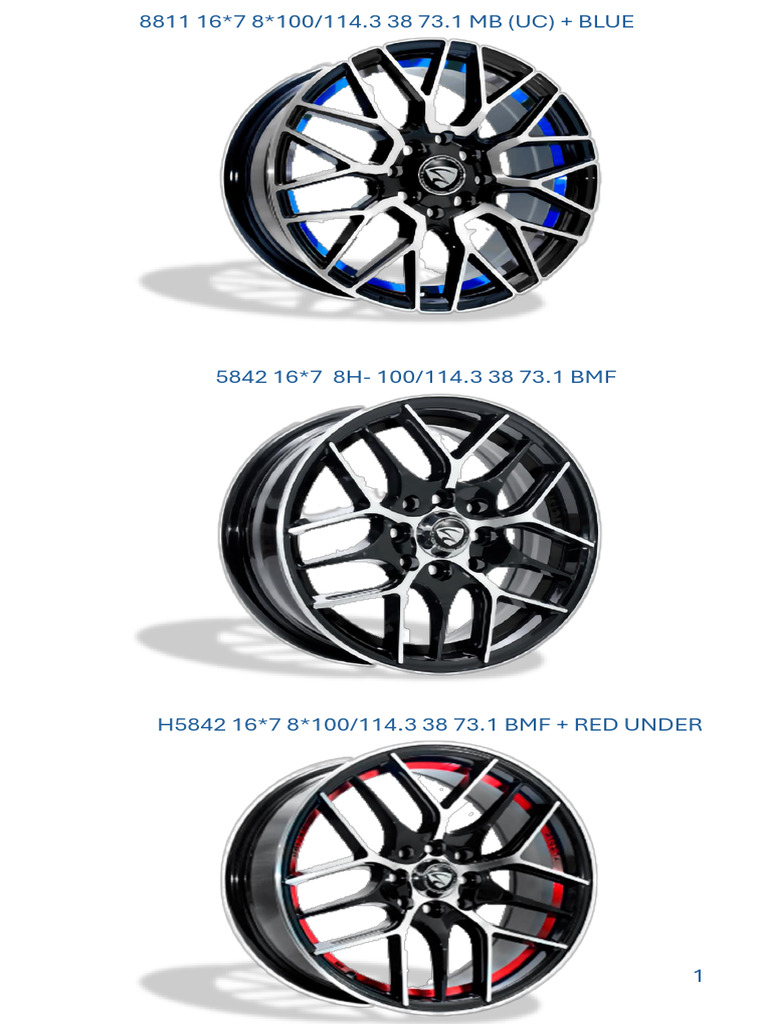 Wheel Specifications and Variants List | PDF
