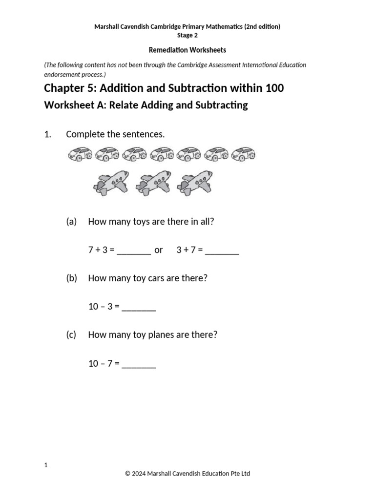 Stage 2 Addition & Subtraction Worksheets | PDF | Chess | Chess Theory