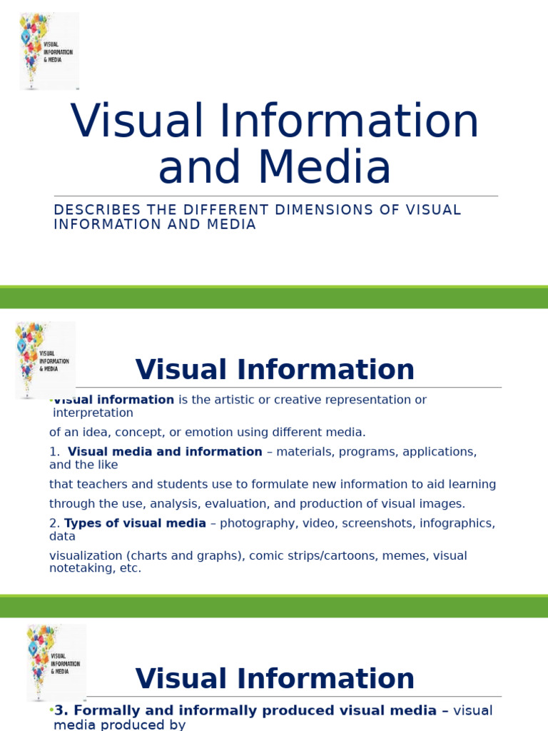 Visual Information and Media FINAL - PPTM | PDF | Composition (Visual ...