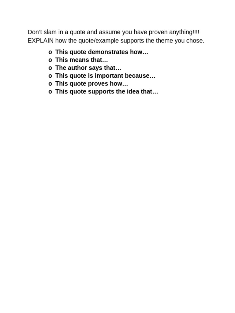 Analyzing Quotes for Thematic Support | PDF