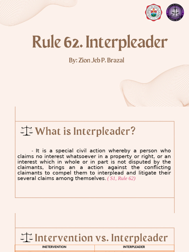 Interpleader Action Explained: Key Concepts | PDF | Lawsuit | Complaint