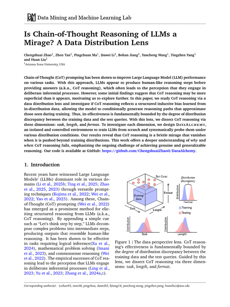 CoT Reasoning in LLMs: A Fragile Mirage | PDF | Applied Mathematics