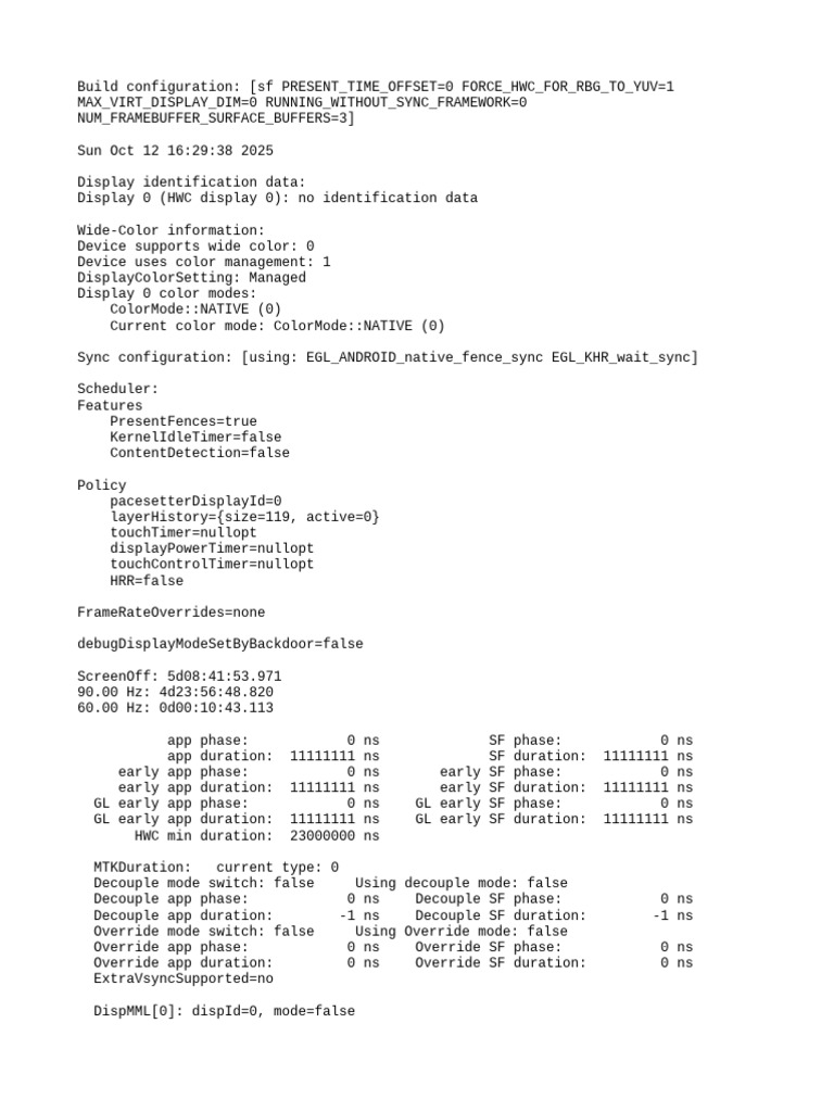 Display Configuration and Sync Data | PDF | Display Technology | Video