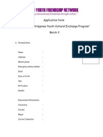 Application Form "Indonesia Philippines Youth Cultural Exchange Program" Batch 3