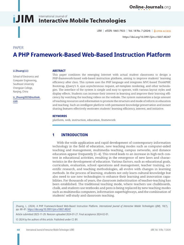 PHP Framework for Web Instruction Platform | PDF | Bootstrap (Front End ...