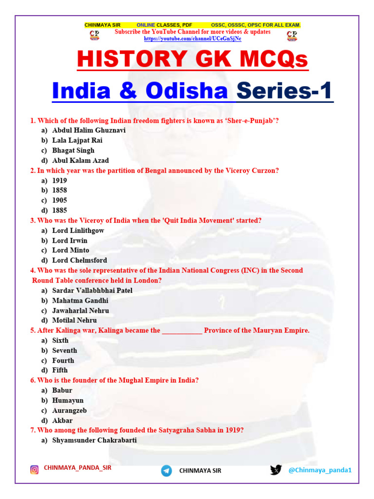 History GK MCQs for Indian Exams | PDF | Indian National Congress ...