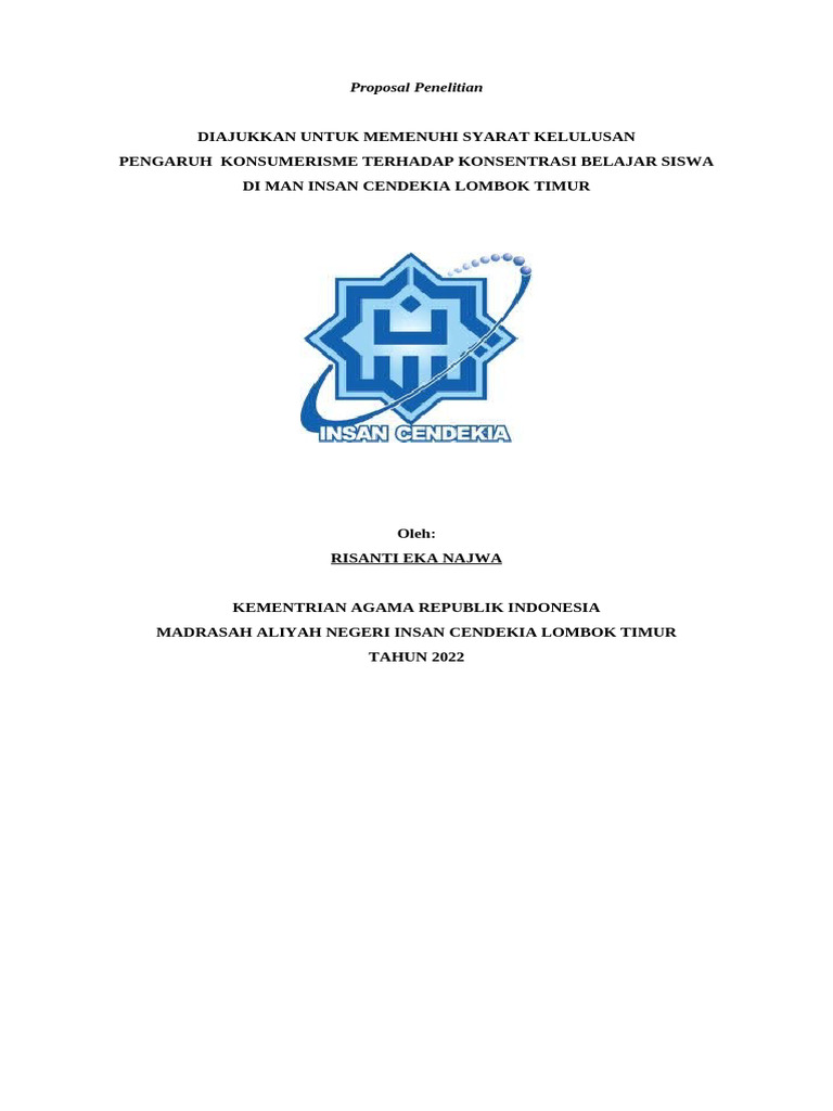 Proposal Penelitian - Risanti Eka Najwa | PDF