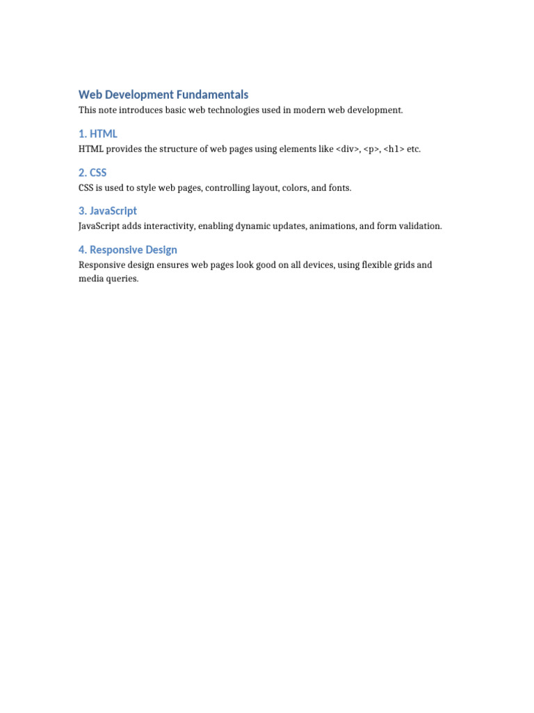 Web Development Basics Explained | PDF