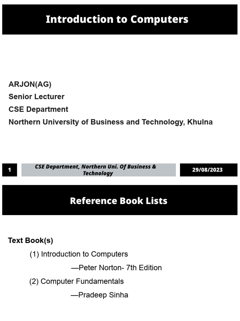Introduction to Computers Overview | PDF | Information | Computing