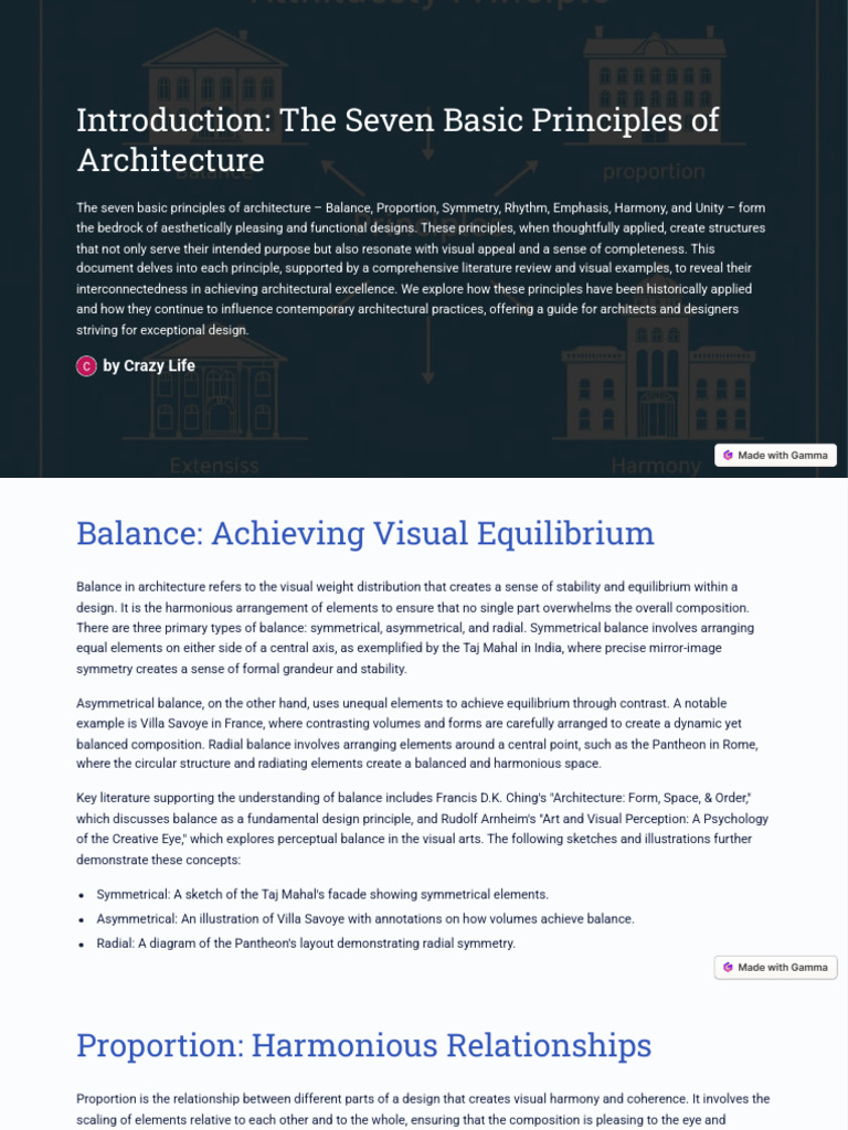 Seven Principles of Architecture | PDF | Symmetry | Pattern