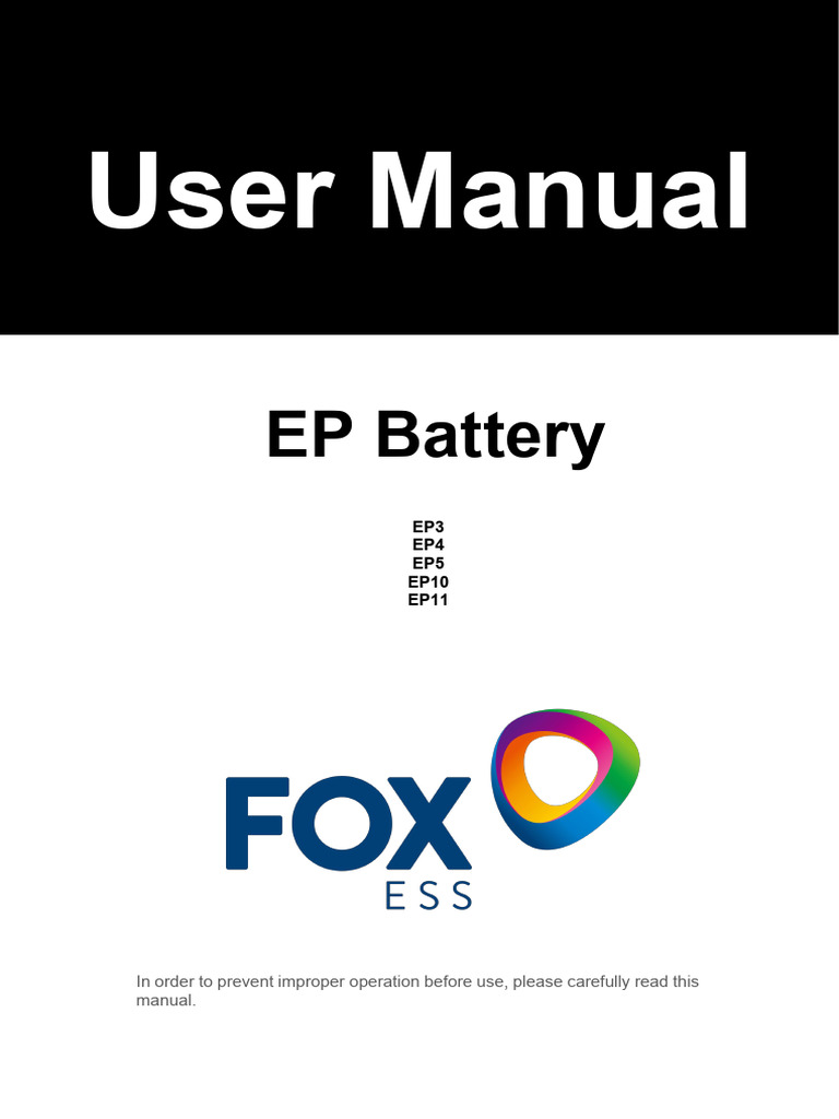 EP Battery User Manual and Installation Guide | PDF | Photovoltaics ...